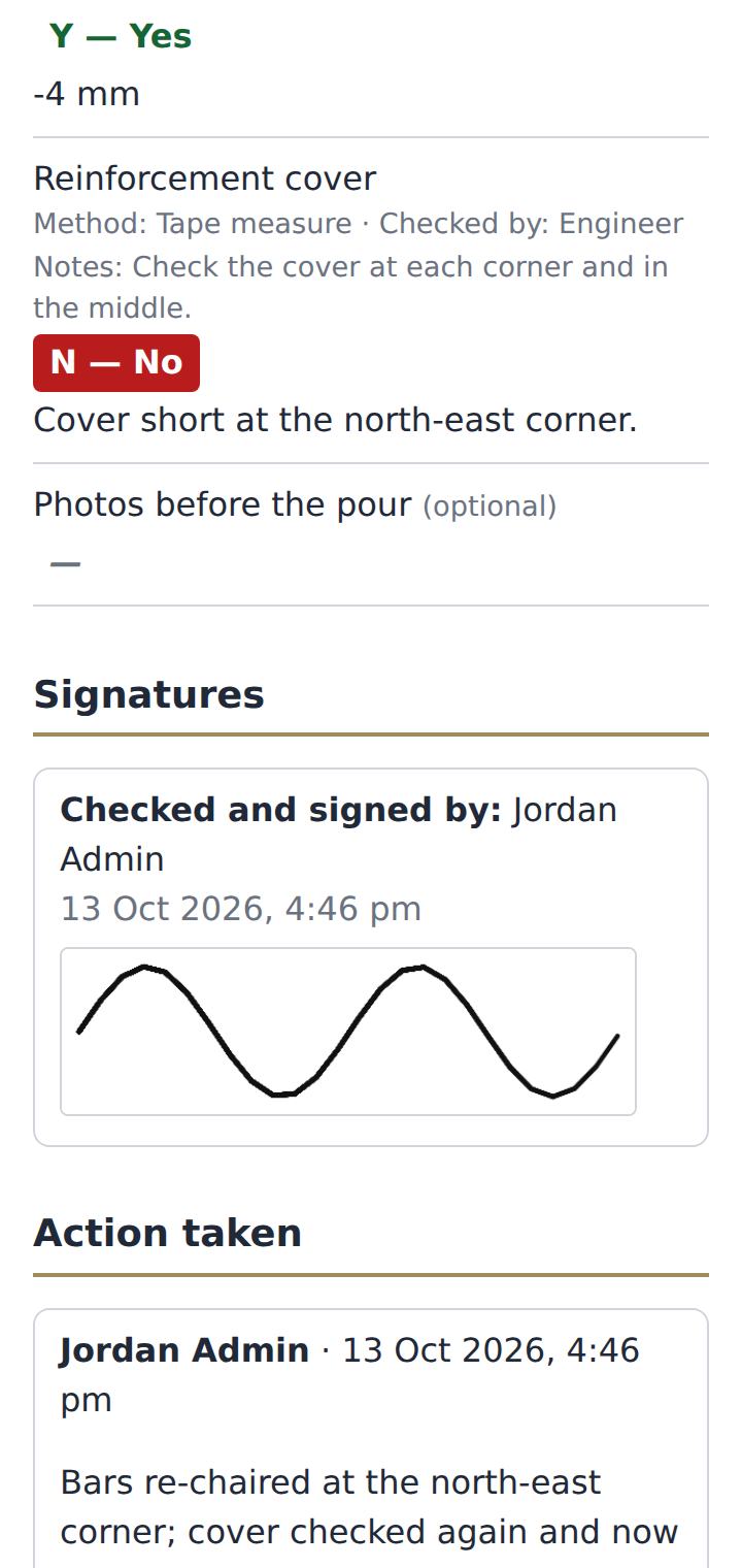 The Reviewer’s copy showing the signature and the action taken